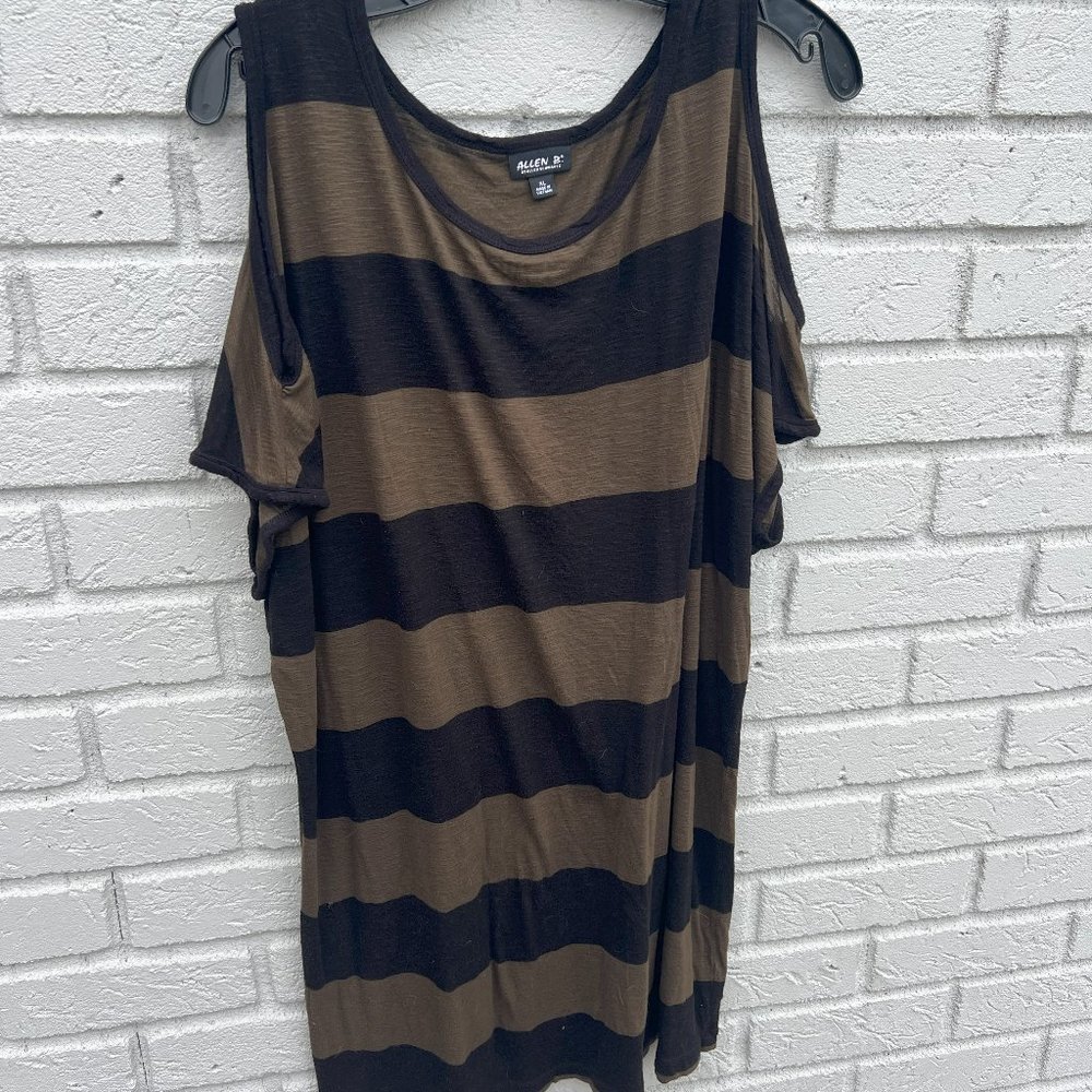 Allen B  long t-shirt with open shoulders